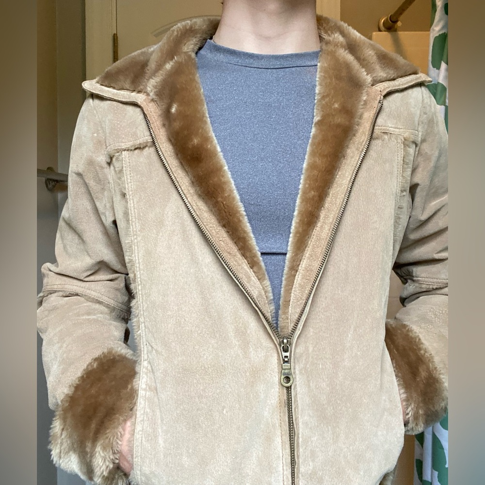 Faux fur coat warm fall